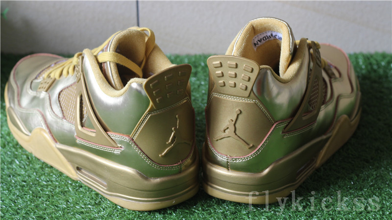 Authentic Air Jordan 4 Retro Gold Custom